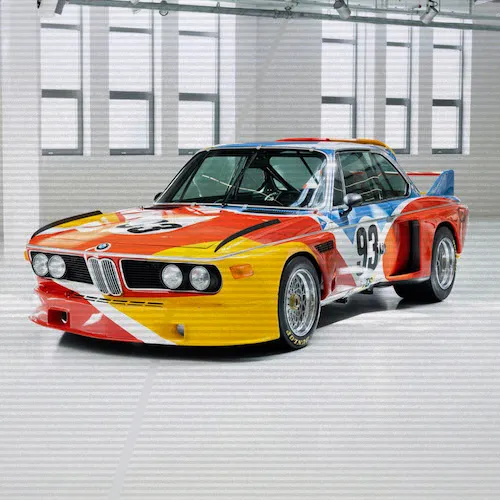 A photo of the Alexander Calder BMW art car.