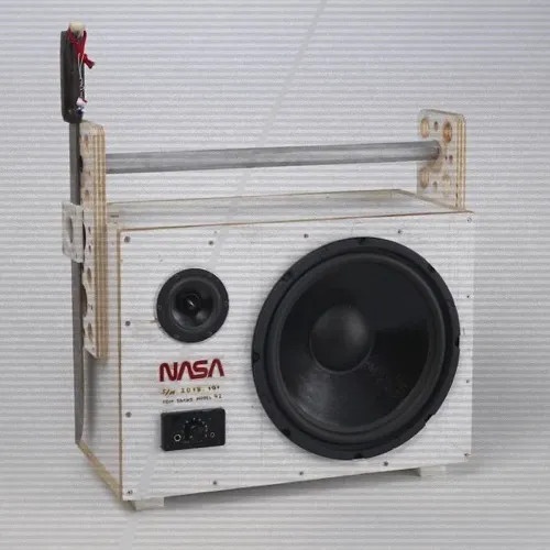 A photo of Tom Sachs's NASA themed boombox